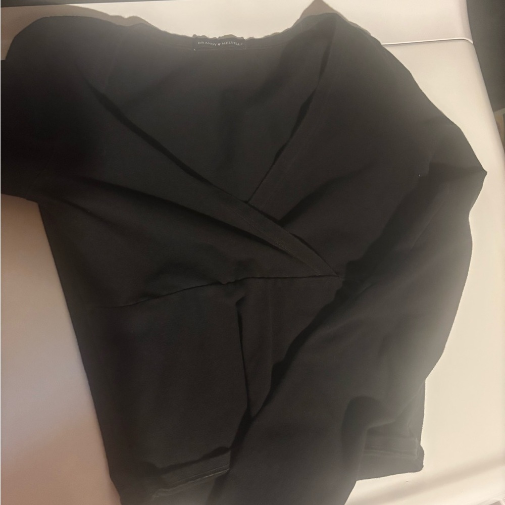 Brandy Melville Black Wrap Top